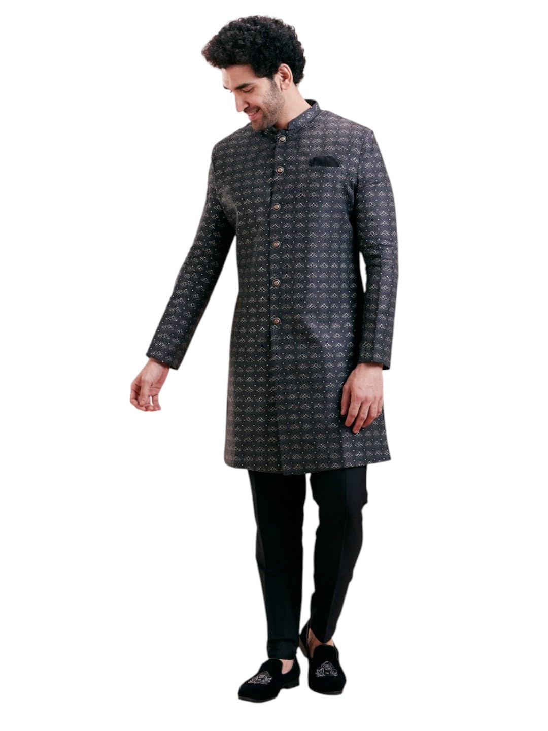 Sherwani Set for Men with Trouser – Ethnic Sherwani for Man | Wedding Dress Set & Traditional Outfit-image-44
