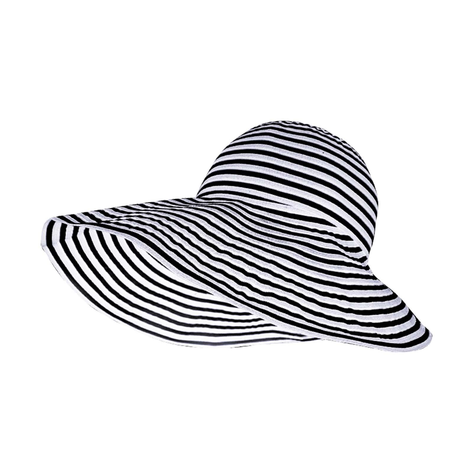 BNF®Women Sun Hat with Wide Brim Large Breathable Fashionable Foldable Beach Cap Black White|Clothing, Shoes & Accessories|Womens Accessories|Hats|Package Includes:1 Womens Sun hat-image-9