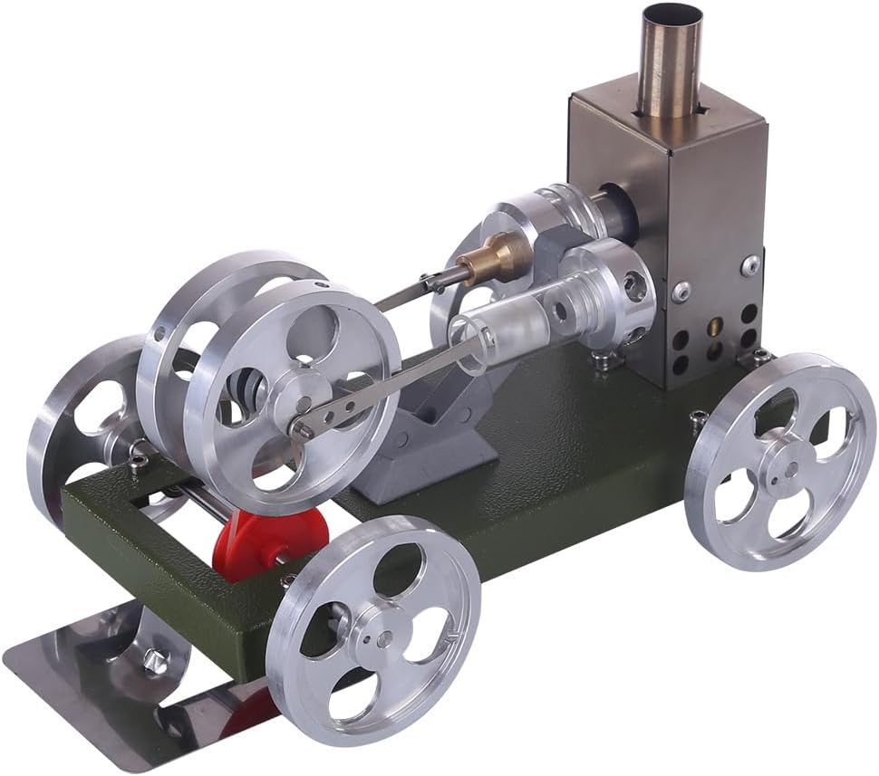 Stirling Engine Car Kit, DIY Assembly Hot Air Stirling Engine Car Model Desktop Display Physics Science Experiment for Youth Adult