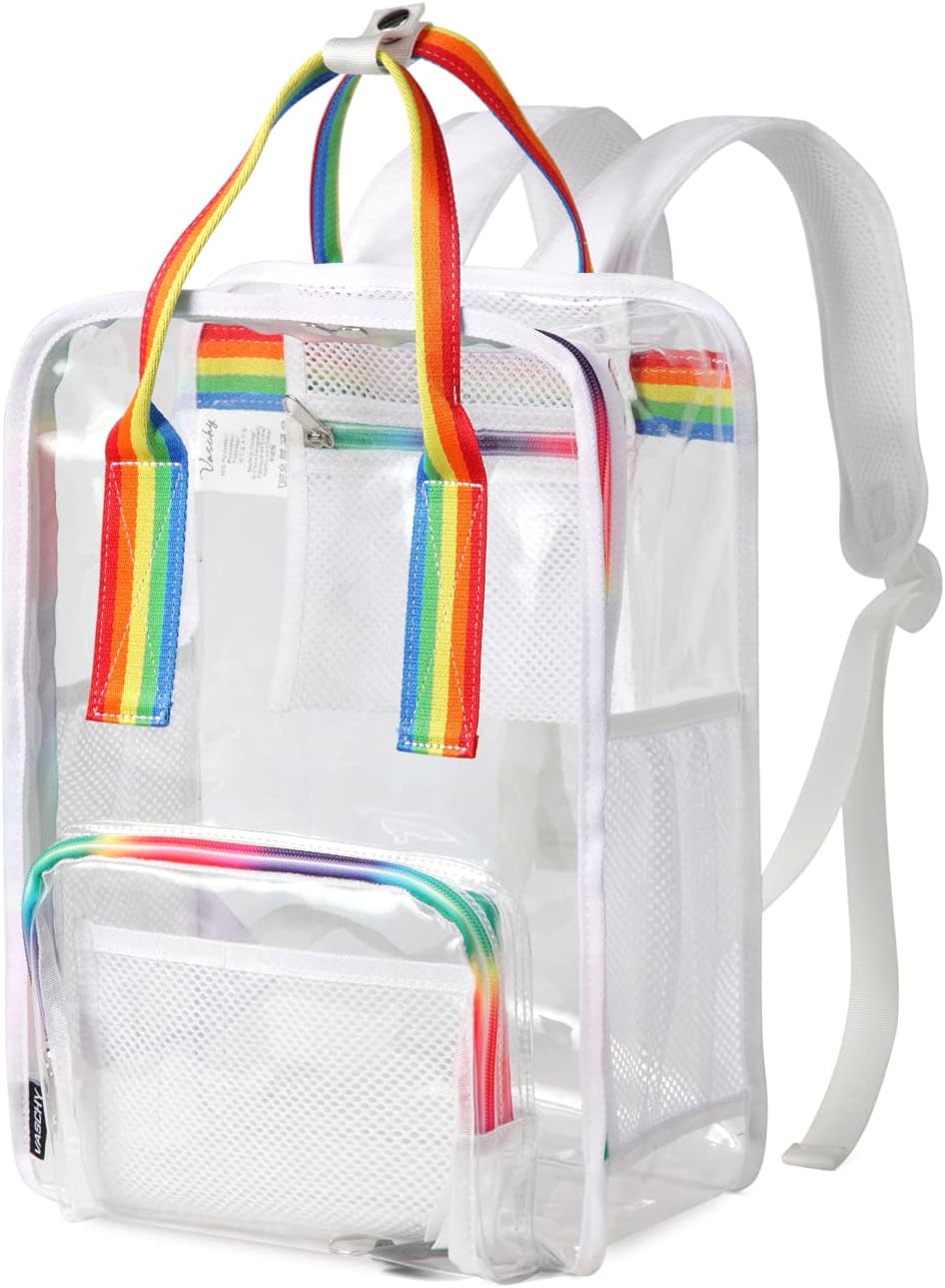 Clear backpack,VASCHY Heavy Duty Transparent See Through School