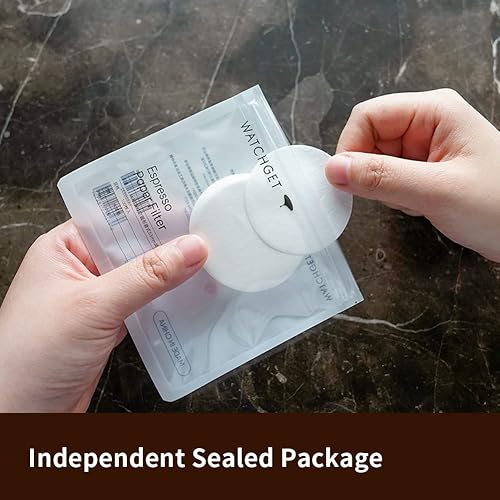 Miniatura 9 de watchget Filtro de papel espresso de 2.087 in con soporte acrílico, filtro de café expreso sin blanquear, pantalla de disco portafiltro, compatible