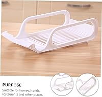 Vista 6 de 2 soportes de plástico apilables para latas, color blanco, contenedores de almacenamiento para refrigerador