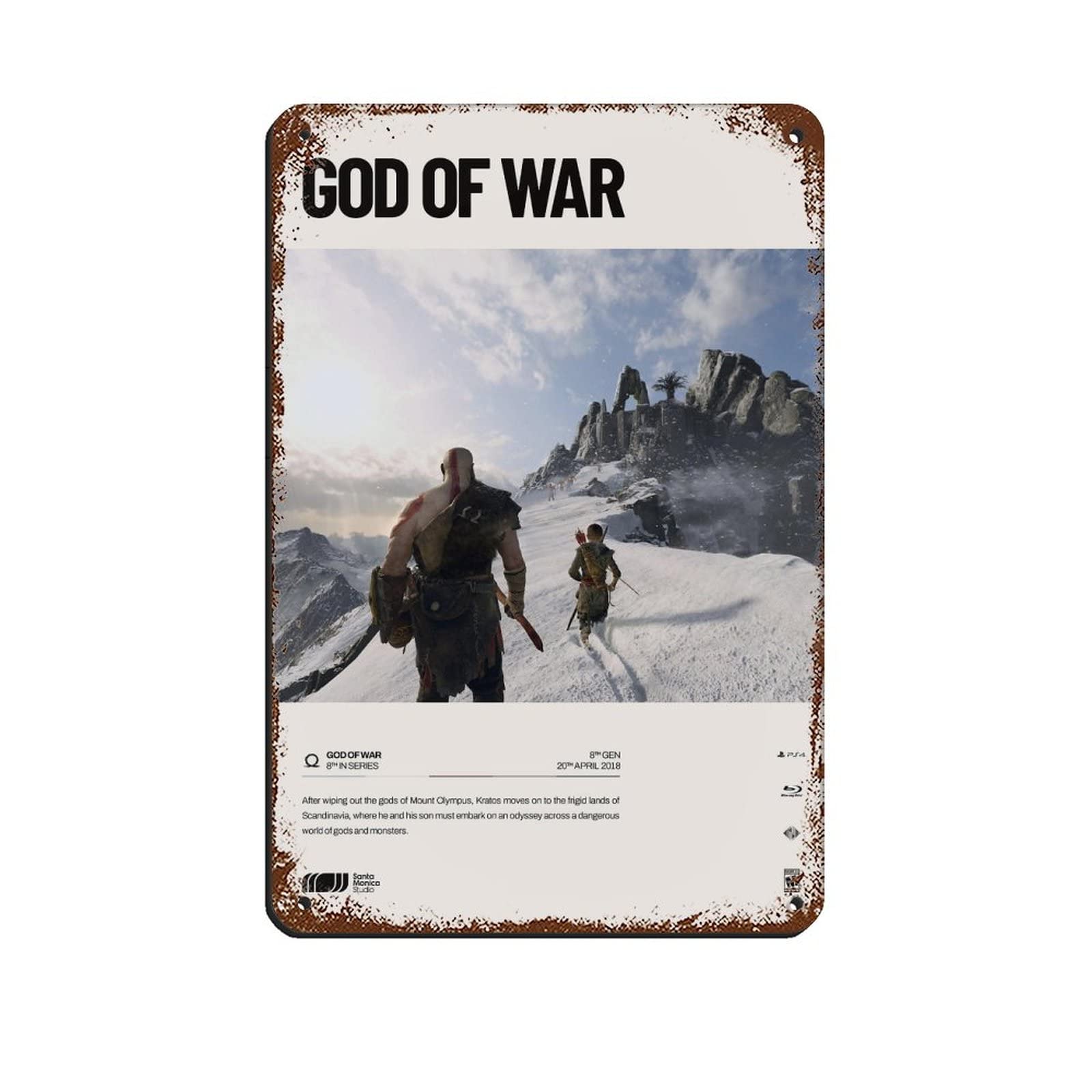 FABIVA Poster sur toile « God of War Kratos Atreus » - Décoration murale pour salon, chambre à
