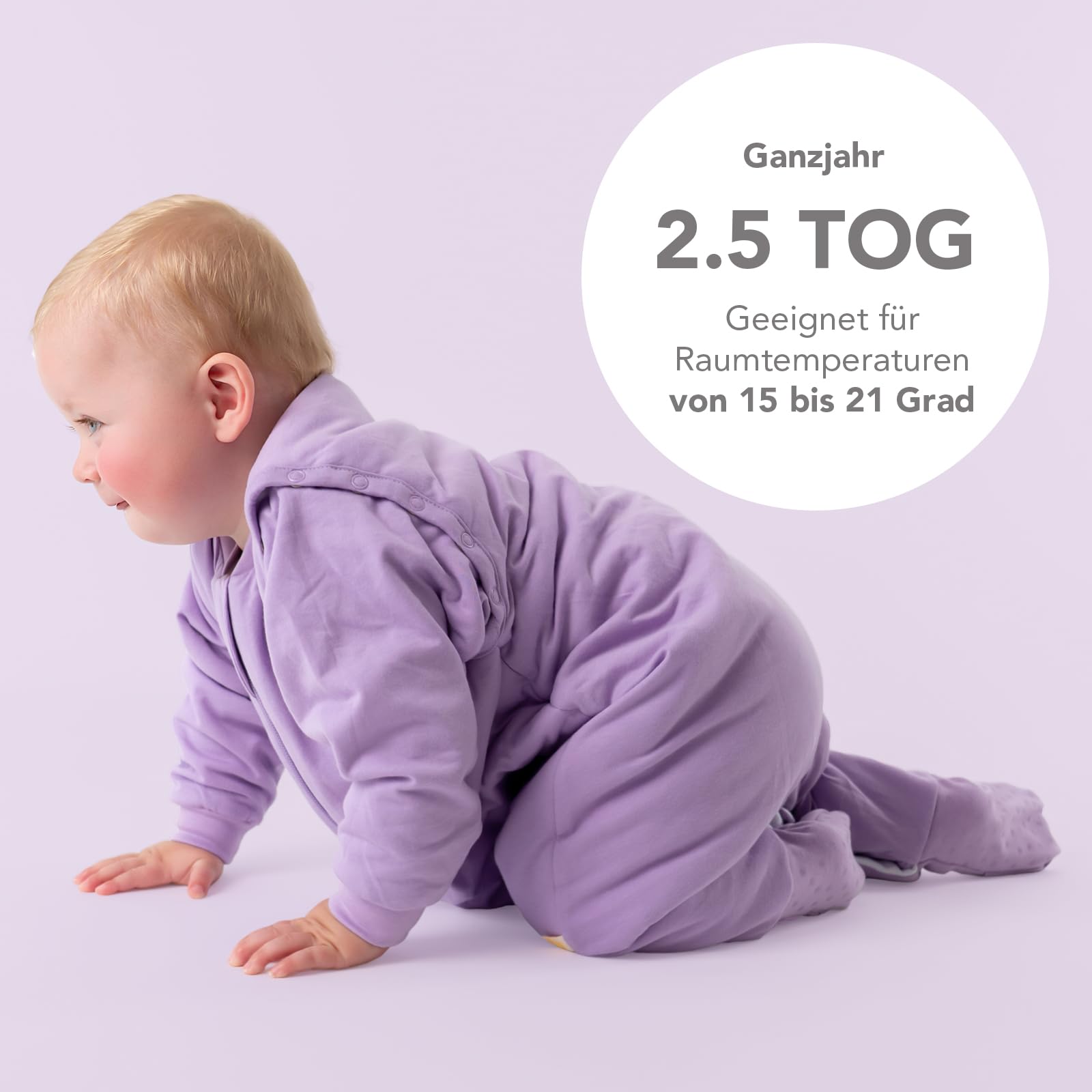 schlummersack Baby Kinder Schlafsack Ganzjahr 100cm Lavendel