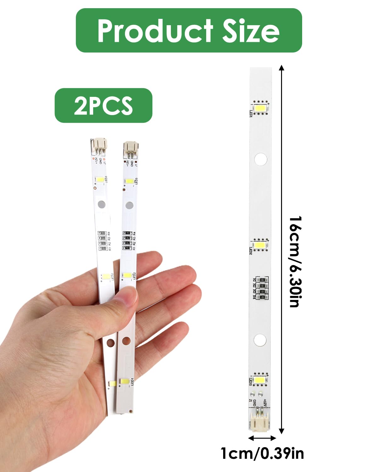 2 strisce luminose LED per frigorifero RONGSHENG/HISENSE E349766 MDDZ-162A 1629348 DC12V 2W Lampadina di ricambio per frigorifero Kenwood KIFF5017 KIFF5020 KIFF7017 [Classe energetica A+++]