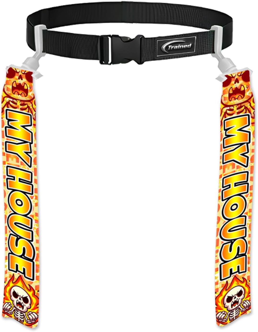 Custom Flag Football Belt Set, 2 Pop Flags, Adjustable | Pre-designed graphic print, pick your favorite style; durable flags won't snap mid-play; fits youth leagues to adult teams