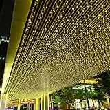 GTSYDING LED Icicle Lights, 13FT 72 LEDs 8 Modes Extendable Fairy Christmas Ceiling Dangling Hanging Twinkle Memory Short Curtain Lights for Party Decorations Outdoor Indoor (Warm White, 4M03)