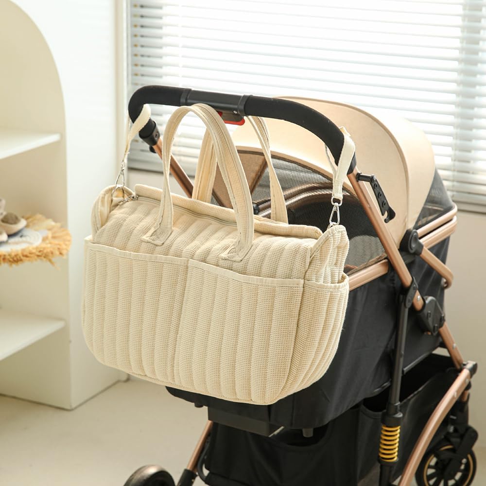 MOMIGO Diaper Bag Tote - Large Capcity Baby Diaper Tote Bags Travel Diaper Tote Caddy Mommy Bag