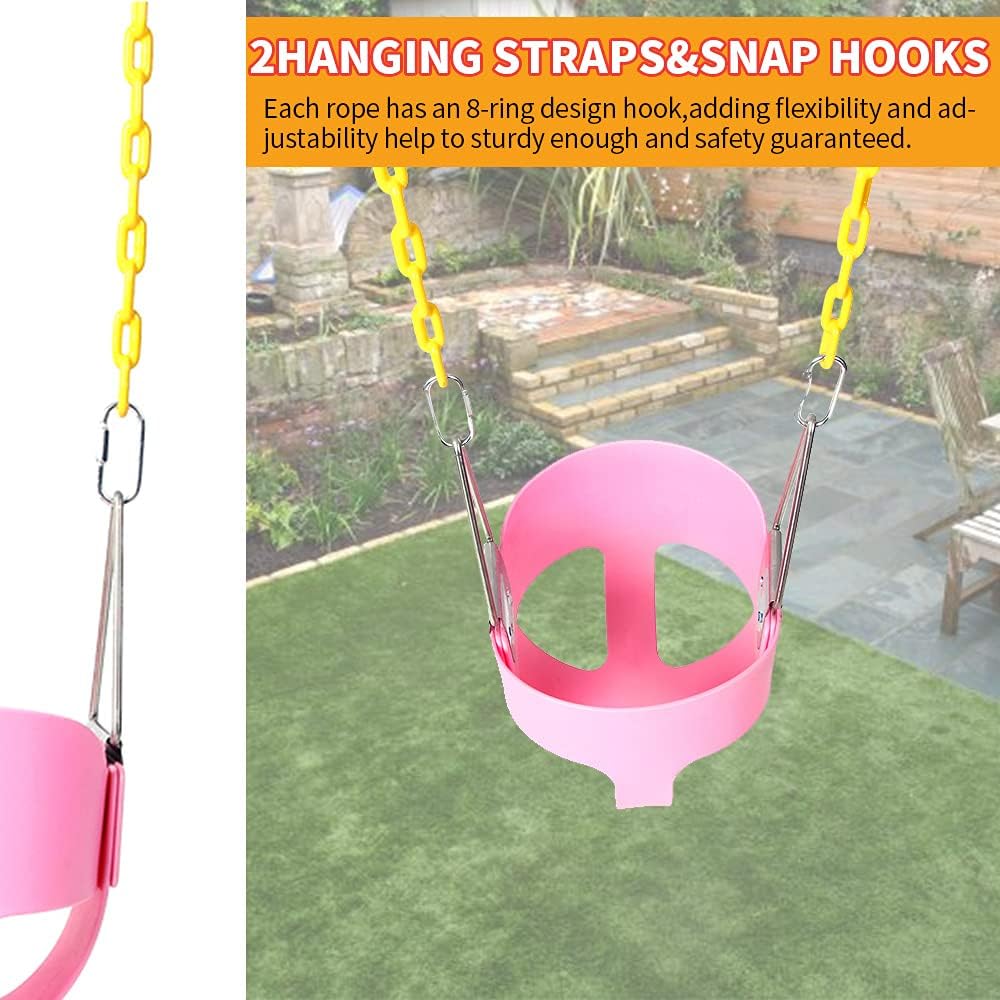 Buy Heavy Duty Toddler Swing Seat Outdoor Children Swing Chair High Back Swing Set Full Bucket Kids Swing For Outdoor With Carabiners And Plastic Coated Chains Online In Indonesia B091hh9jt3