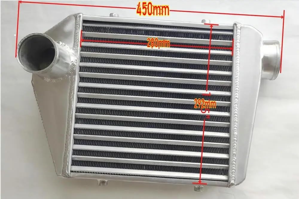 Intercooler aluminiowy 450mm X 300mm X 70mm FMIC uniwersalna aluminiowa rura Turbo Intercooler Delta Fin Design wlot 63mm wylot 75mm
