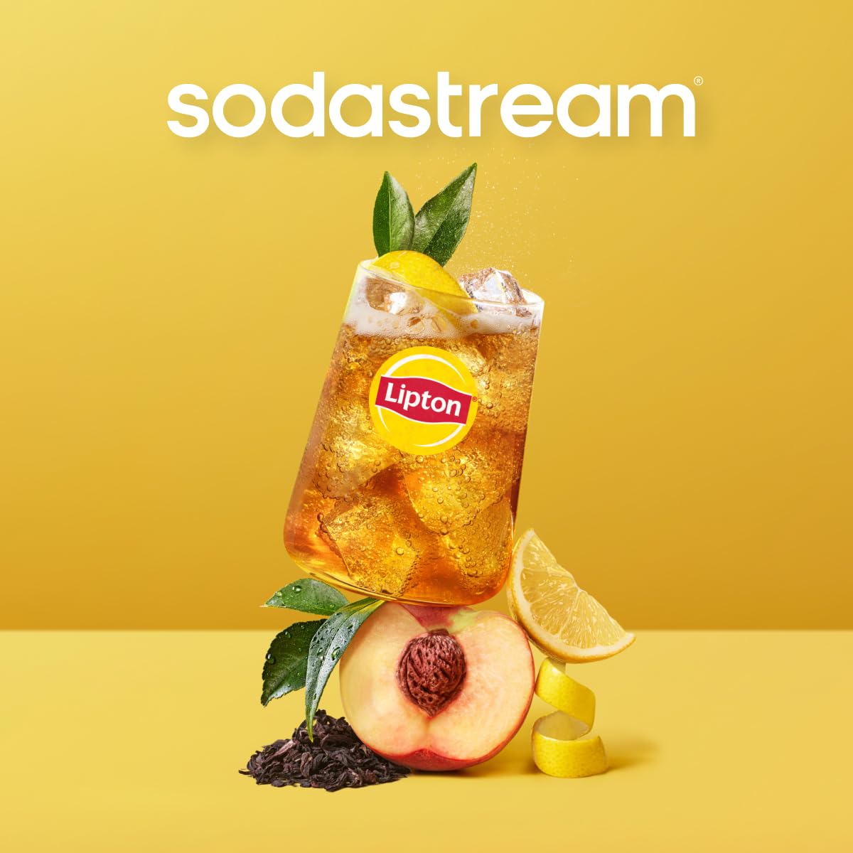 Sodastream drink mix Lipton Pfirsich Ice Tea – zuckerfreier Sirup für gesprudeltes & stilles Wasser, 4er Pack (4 x 440 ml), ergibt bis zu 9L Fertiggetränk