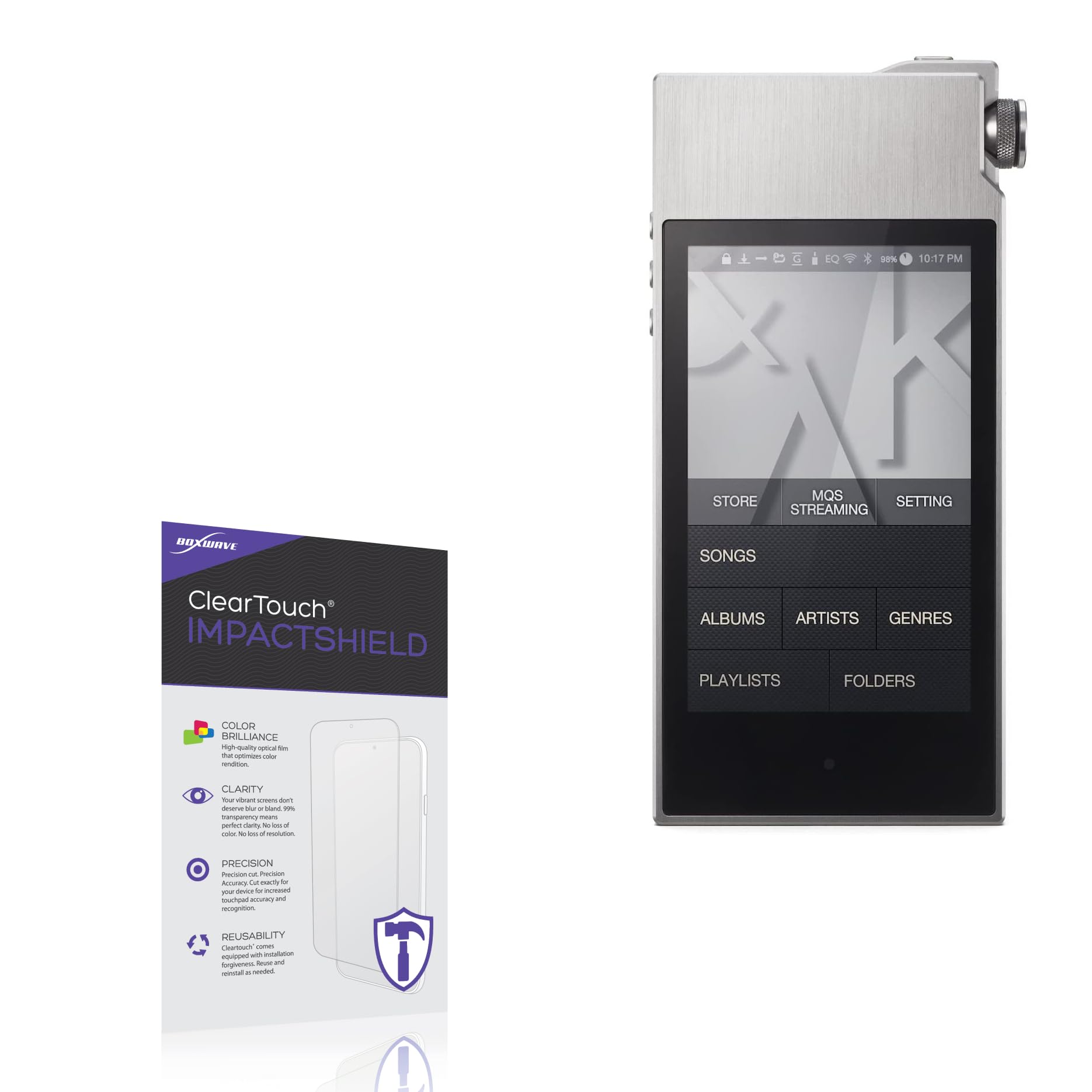 BoxWave Screen Protector Compatible With Astell & Kern AK120 II - ClearTouch ImpactShield (2-Pack), Impenetrable Screen Protector Flexible Film