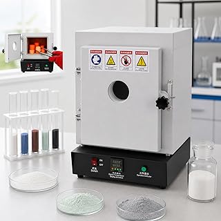 Neuer Elektrischer Brennofen Ausbrennofen, Tischgerät mit Sichtfenster, 1750W Schnellheizung, PID-Temperaturkontrolle für Gipsform-Trocknung, Schmuckguss, Laborproben und Werkstatt