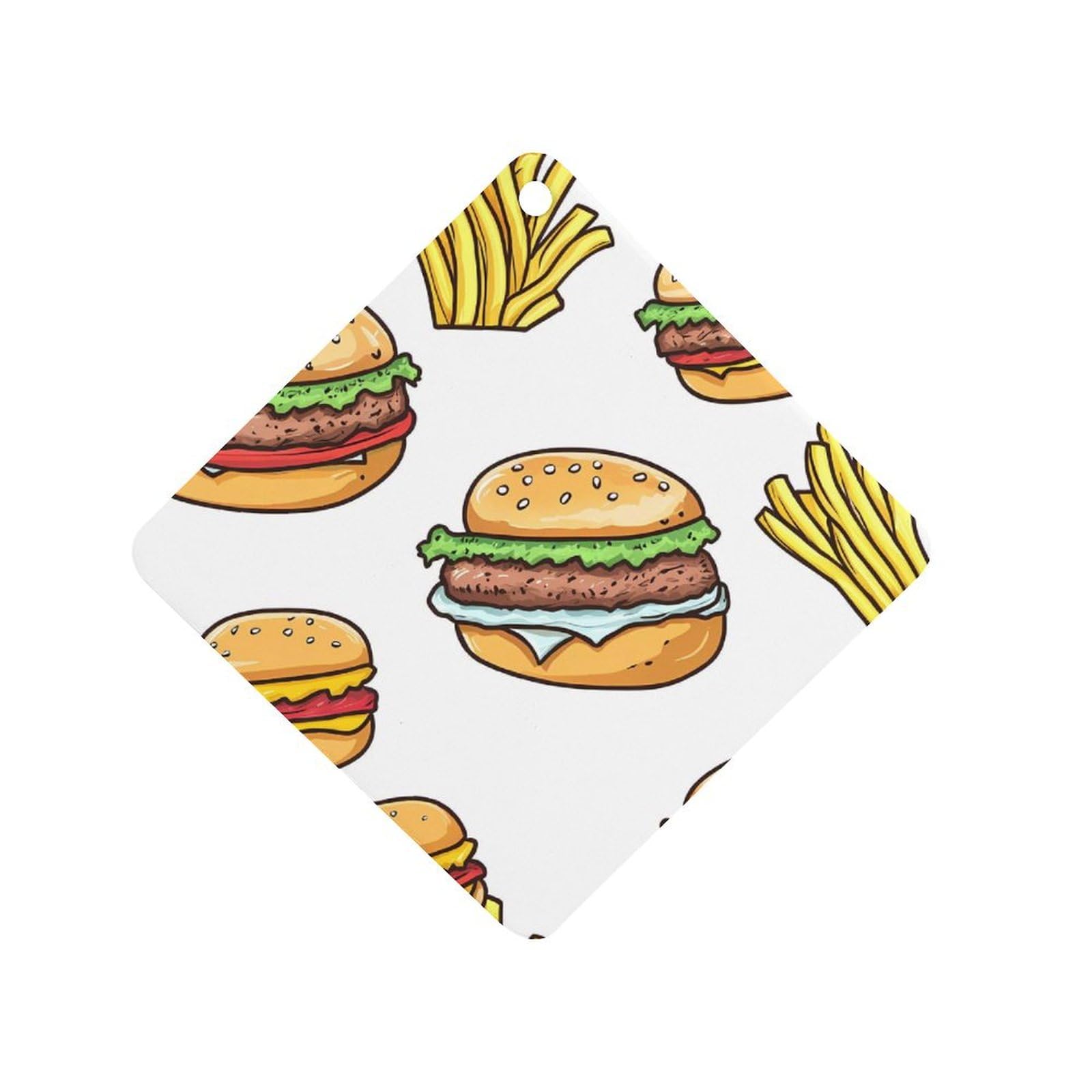 Hamburger Fried Car Air Freshener Hanging Aromatherapy Tablets for Car Accessories Rhombus