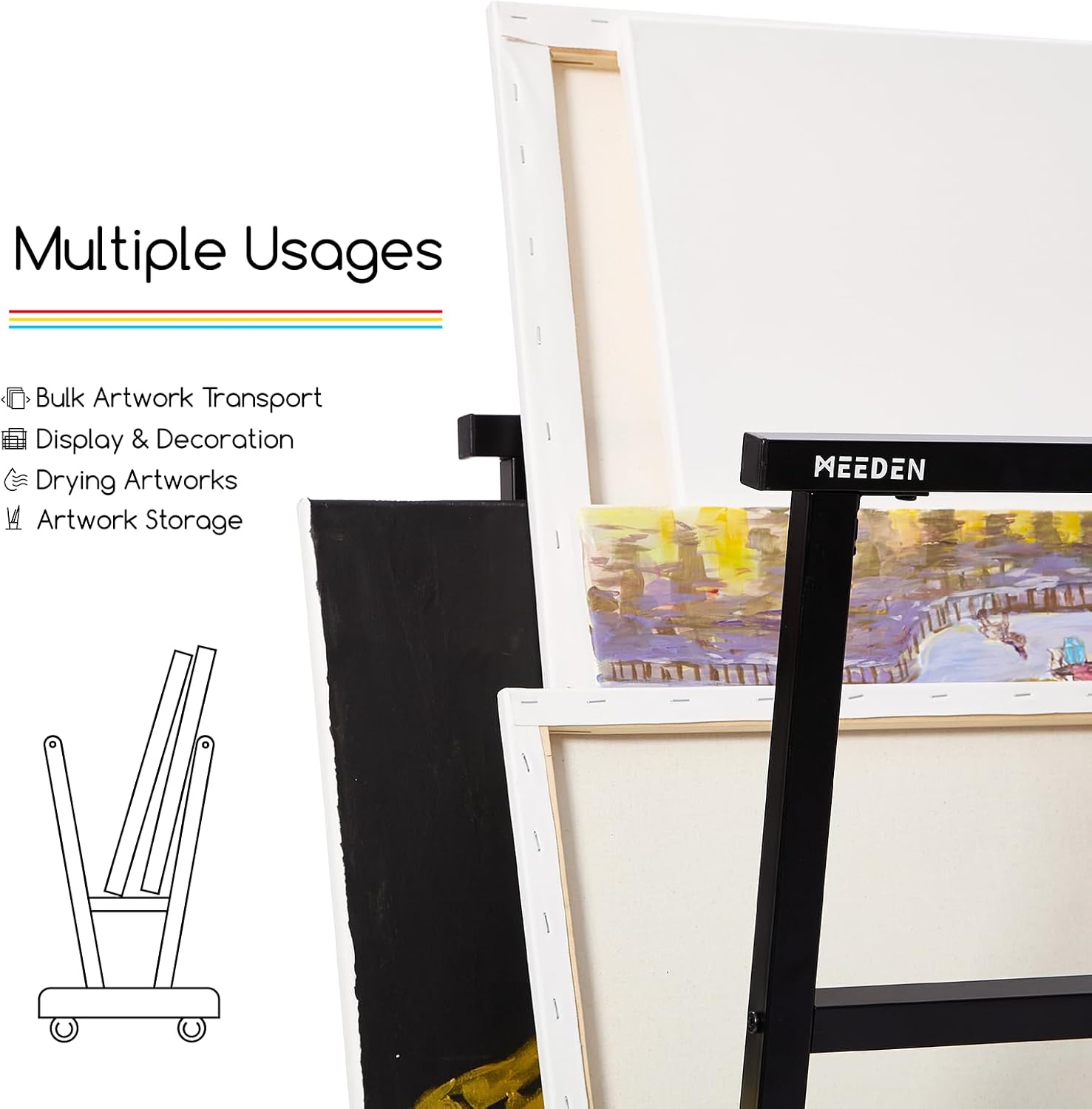 MEEDEN Art Storage Print Rack: 110 lb Capacity Metal Art Print Display Rack