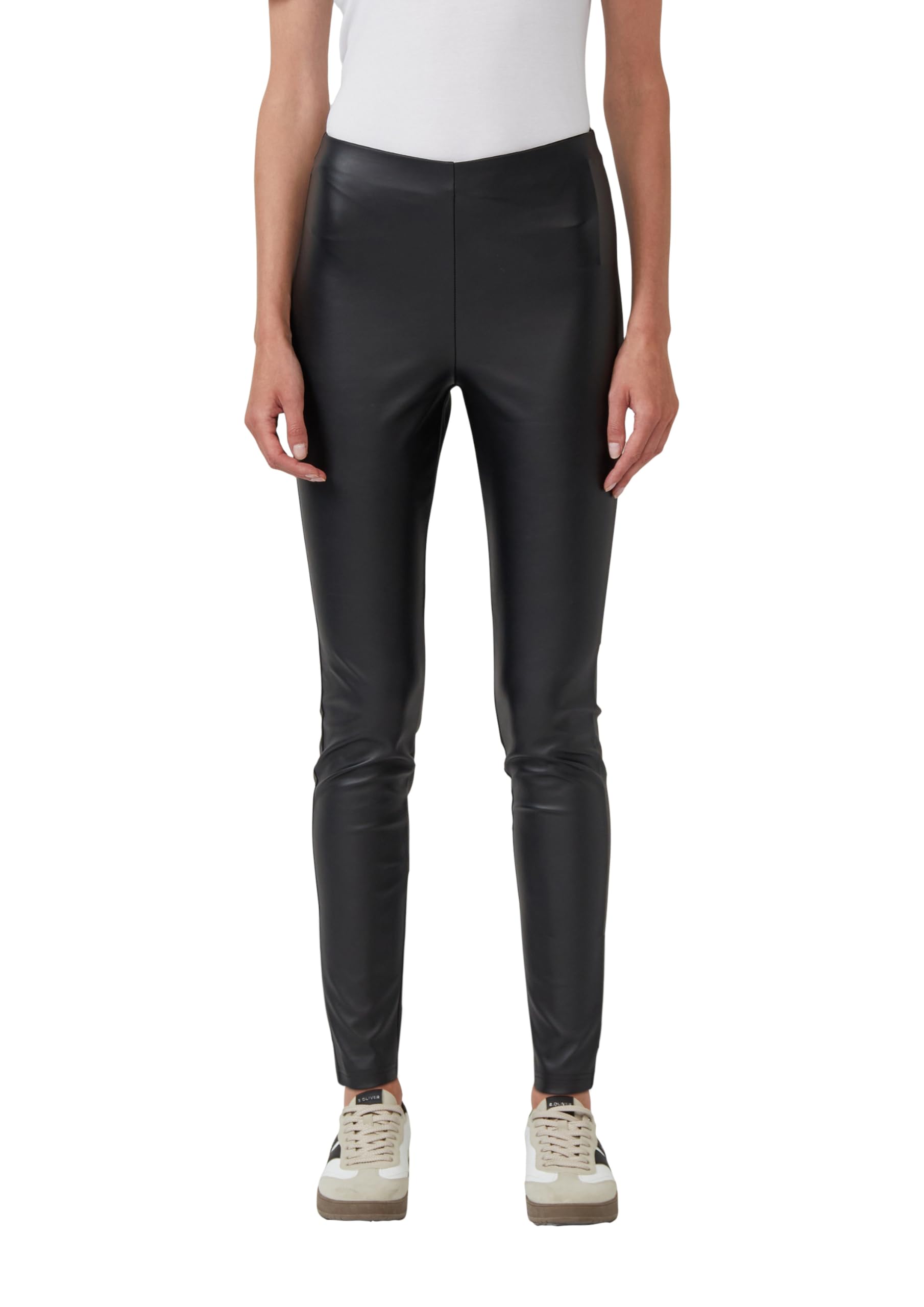 s.Oliver Damen Fake Leather Leggings Weiche Stretch-Leggings aus Kunstleder