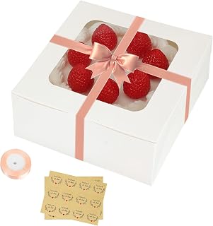 30pcs Cake Boxes with Window,10x10x5 Inches Bakery Boxes Treat Cookie Dessert Boxes Pastry Box for Cake,Chocolate Covered Strawberries,Cupcakes,Donuts,Baked Goods