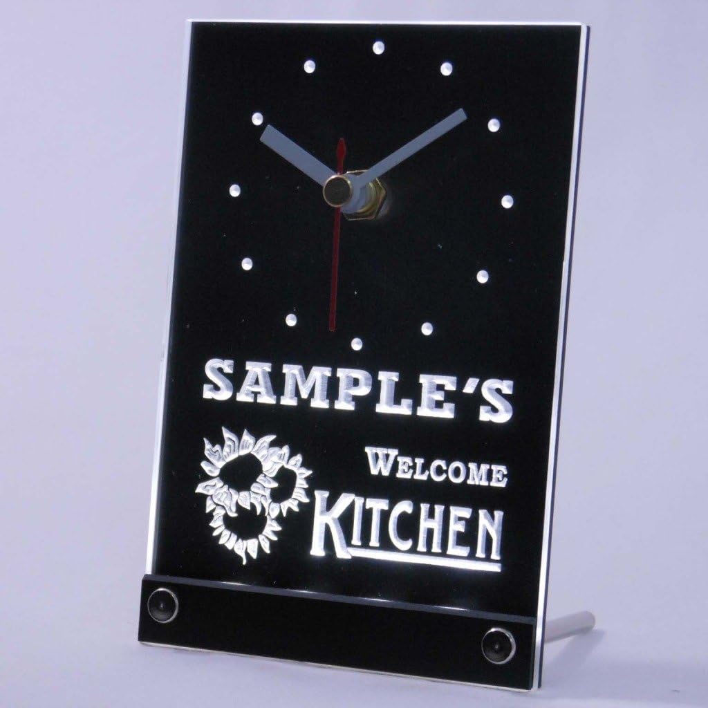 ADVPRO tncps-tm Welcome Kitchen Personalized Beer Home Decor Neon Led Table Clock