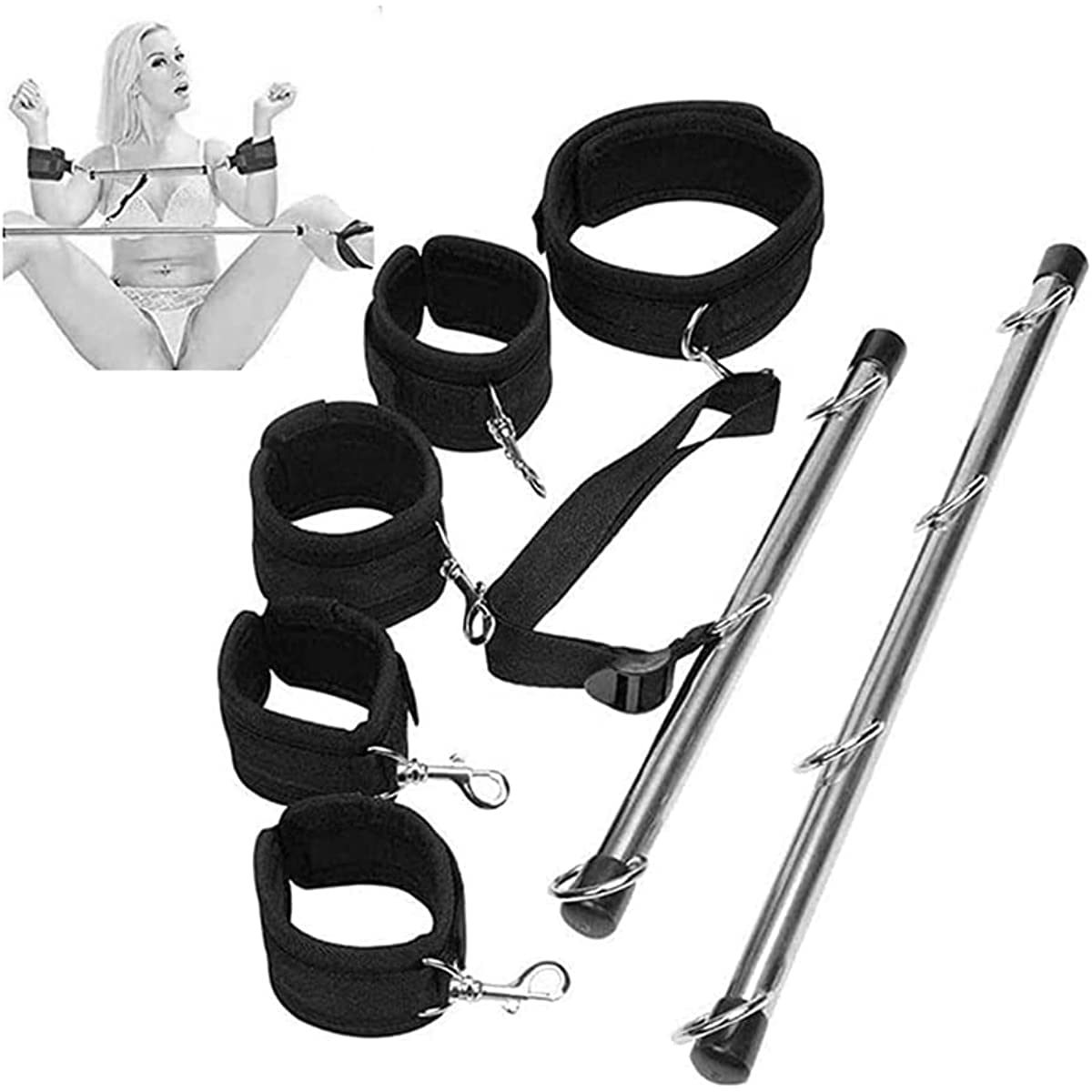 Tube en Acier Acier Inoxydable Noir Barre d'écartement Ensemble Exercice Accessoires de Protection