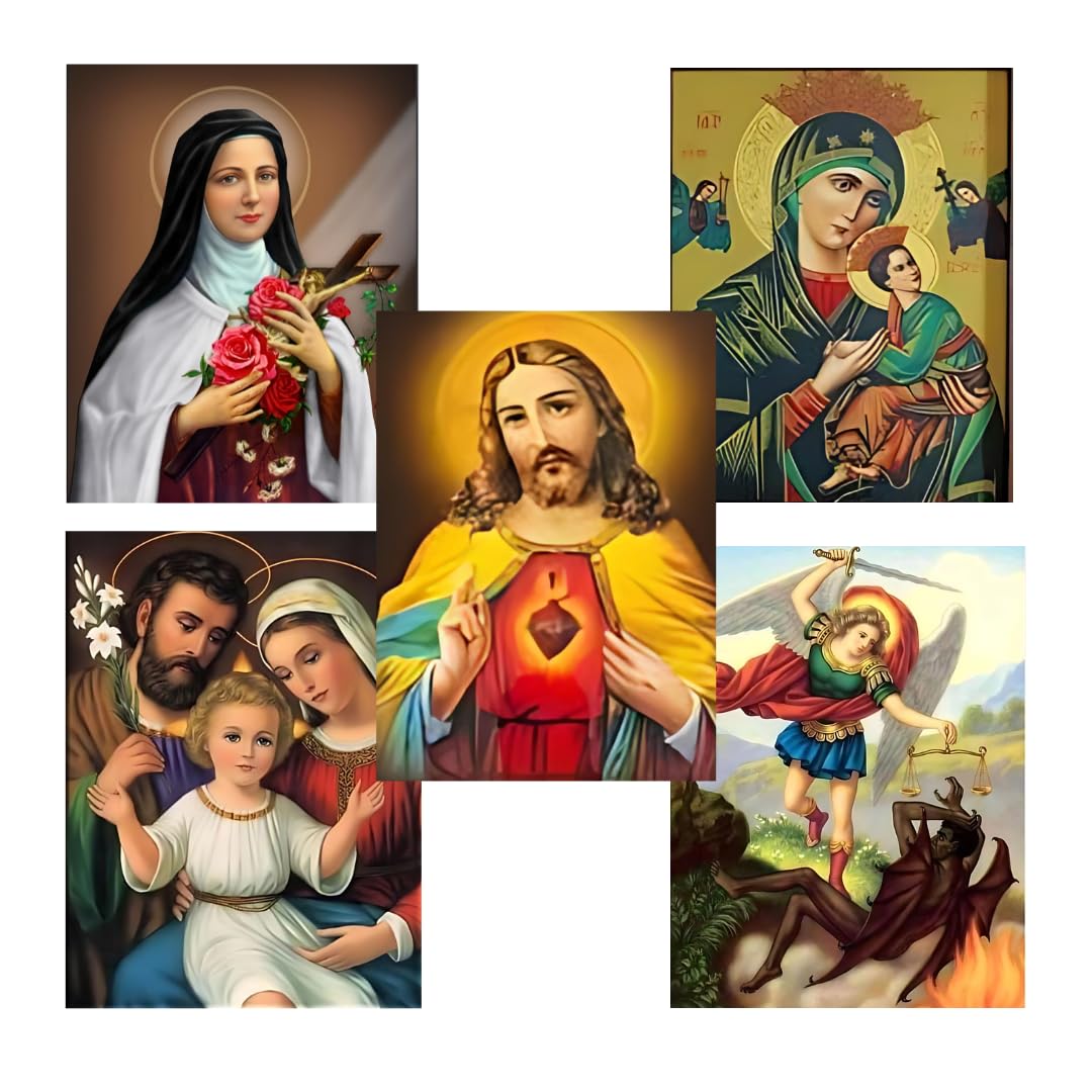 Catholic Religious Wall Arts Poster 21.0cm x 29.7cm Laminated (Unframed) Set of 5