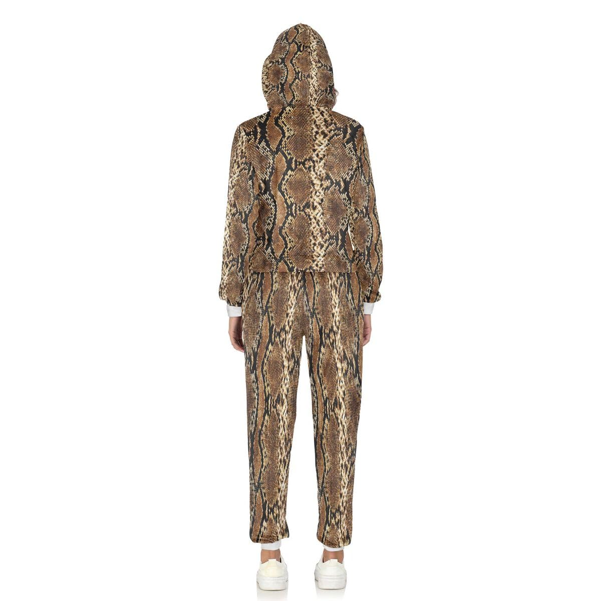 Conjunto deportivo de 2 piezas para mujer, estampado de piel de serpiente, conjunto deportivo de manga larga con estampado de piel de leopardo