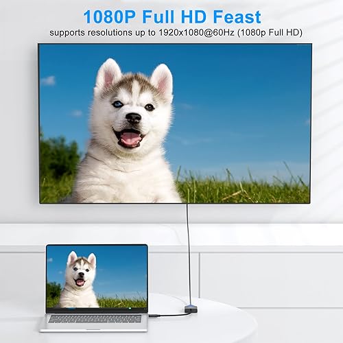 Miniatura 4 de UV-CABLE Adaptador HDMI a VGA, paquete de 10, adaptador HDMI a VGA macho a hembra 1080P para computadora, escritorio, laptop, PC, monitor,