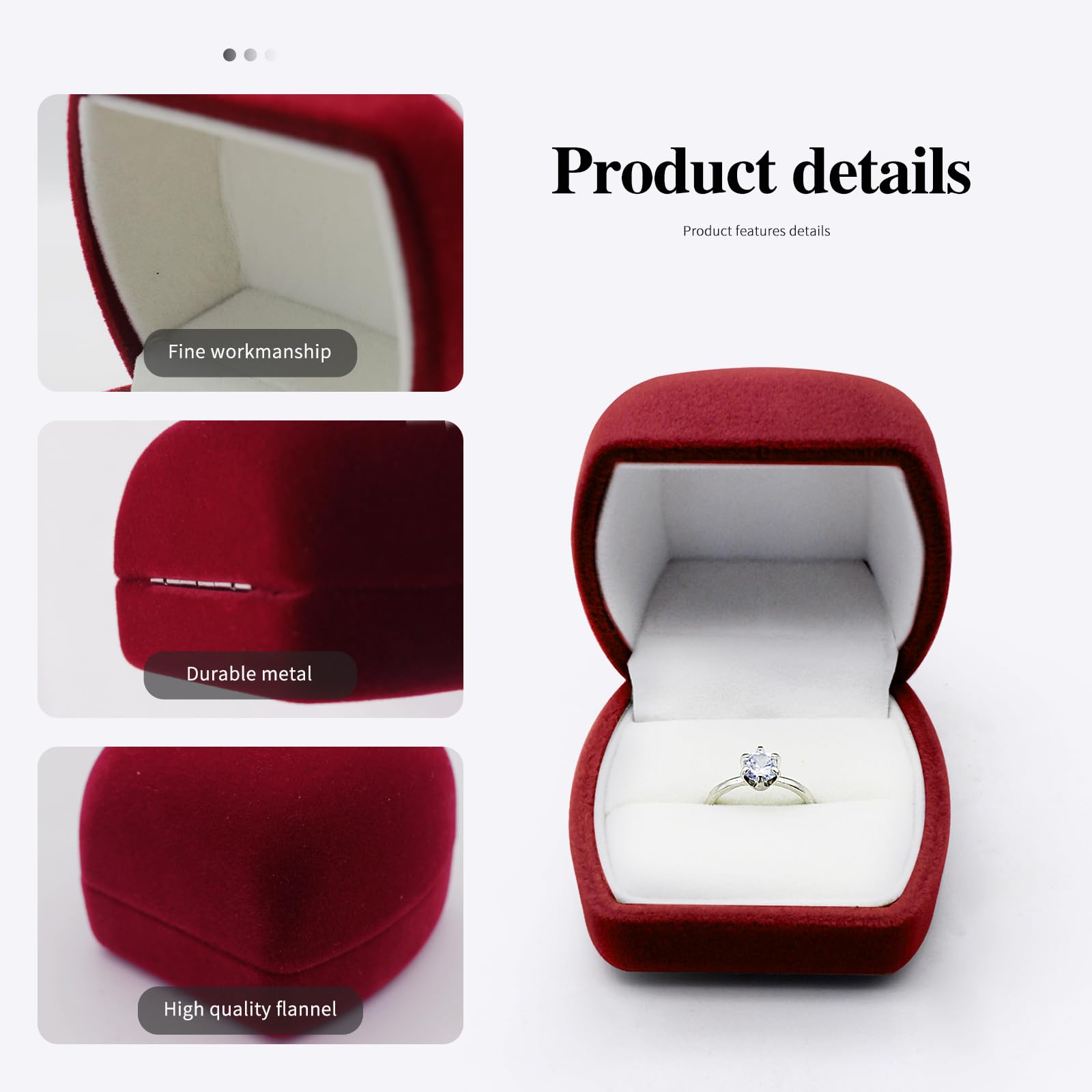 Scatola Anelli Di Velluto Lusso Blu - Per Proposta, Matrimonio O Regalo, Con Chiusura Magnetica