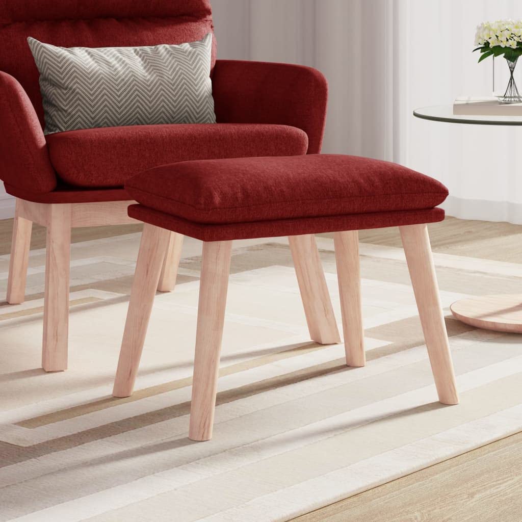Repose-pieds bordeaux en tissu pour une ambiance cocooning et chaleureuse dans votre salon