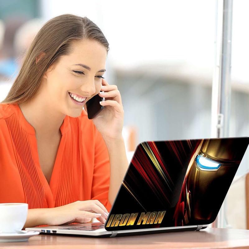 Image of Galaxsia Iron Man Full Vinyl Laptop Skin /Sticker /Cover for 13 to 13.3 Inches Laptops Laminated-Removable-HD Quality Compatible for Hp-Dell-Sony-Lenovo-Asus etc.(13x9.2 Inches)