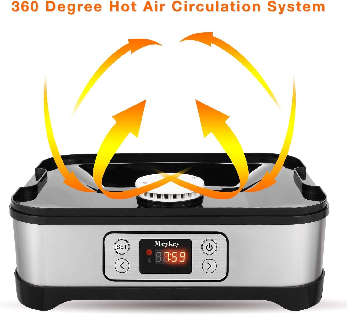 Deshidratador con pantalla LCD, 8 niveles, temperatura y temporizador 72H, sin BPA, sin BPA