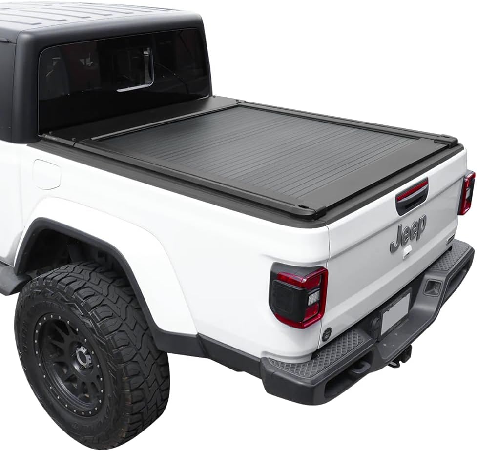 Syneticusa AR Automatic Retractable Truck Bed Cover for Jeep Gladiator 2020–2026 | 5ft Truck Bed | Aluminum Hard Retractable Tonneau Cover | Easy Installation | Waterproof, Low-Profile