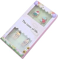 Vista 26 de Juego de tenedores de postre de Navidad lindos tenedores para mezclar de acero inoxidable, decoración de vajilla para fiesta de Navidad