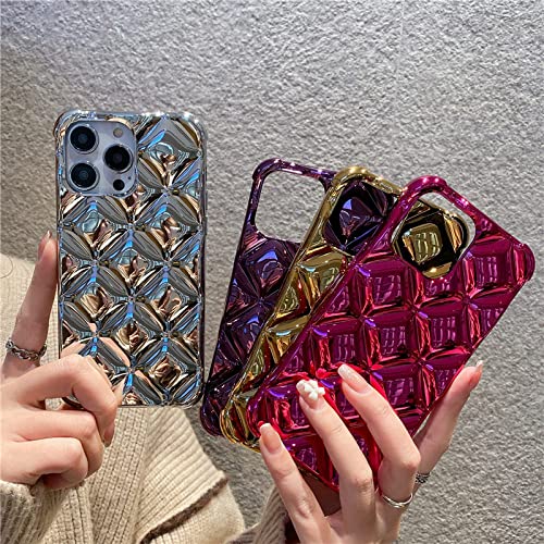 Coque iPhone 14 Pro motif losange rose rouge BSAPP 3D - 2