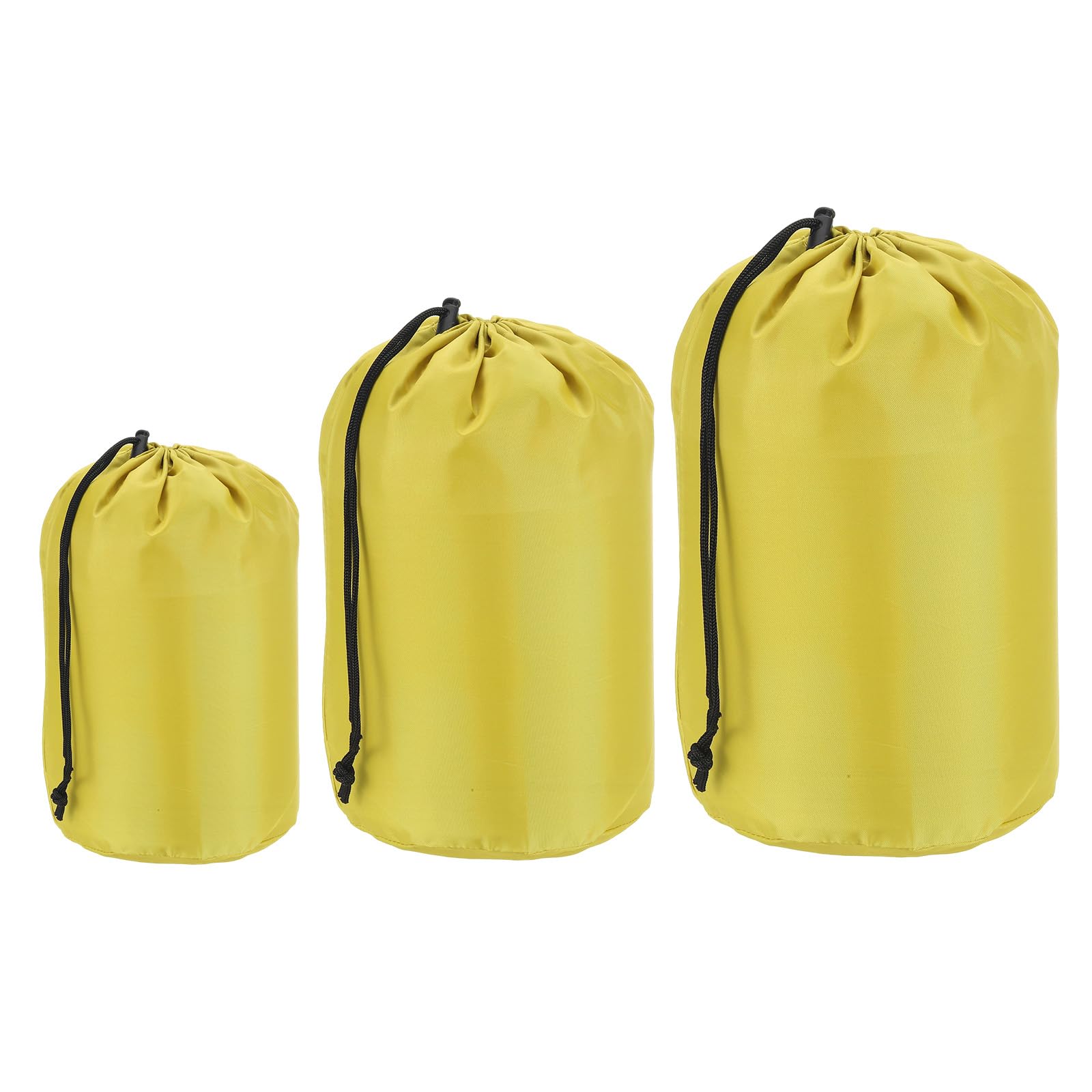 PATIKIL Stuff Sack 4x8/5x10/7x13, 3 Pcs Waterproof Outdoor Storage Sack Portable Drawstring Dust Flap Bag Sleeping Bag for Camping Hiking Backpacking, Yellow