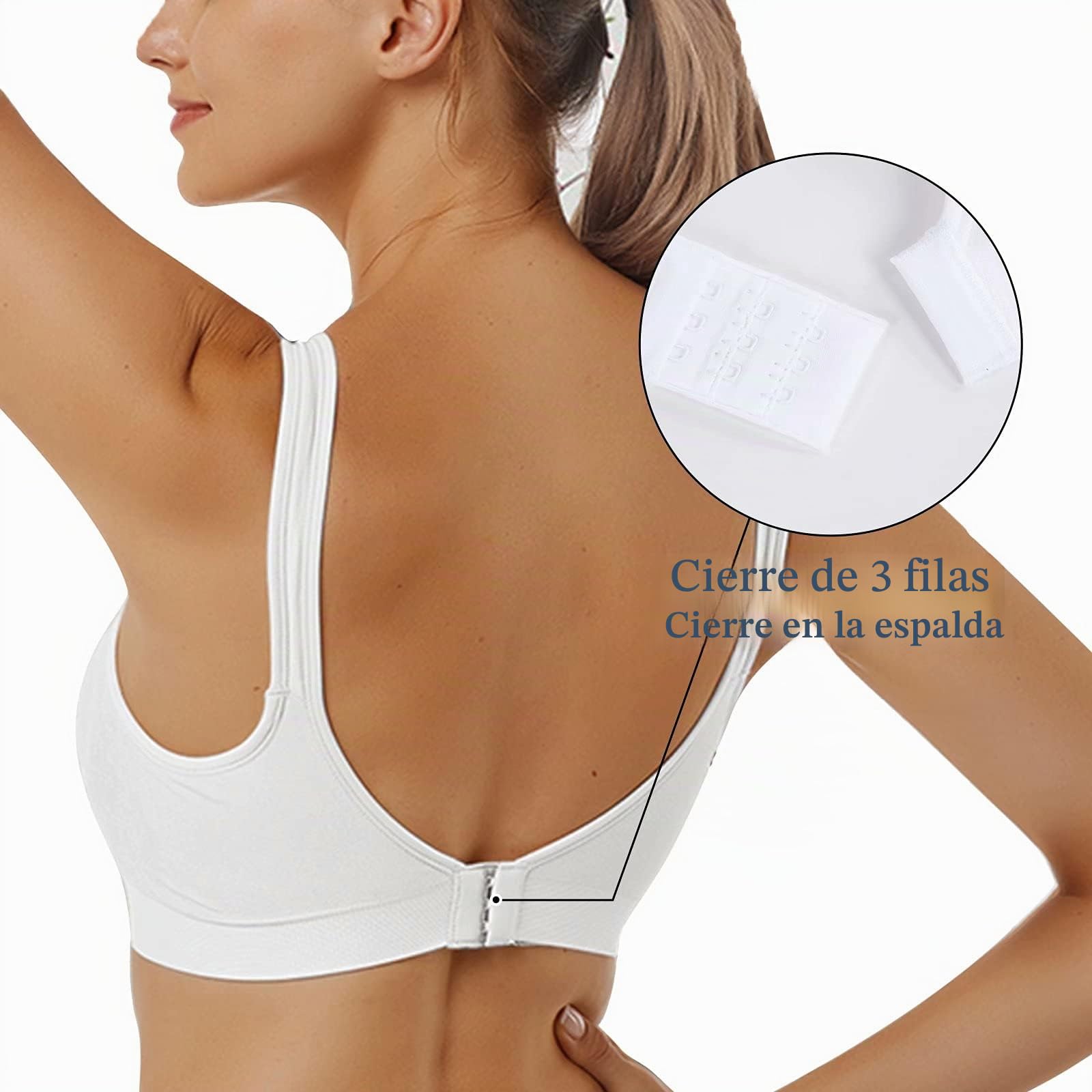 Vertvie Sujetador Deportivo Mujer 1/2/3 Piezas sin Aros con Almohadillas Sujetadores Cómodos para Diario Ejercicio Yoga Dormir(B-Negro+Blanco,XL)
