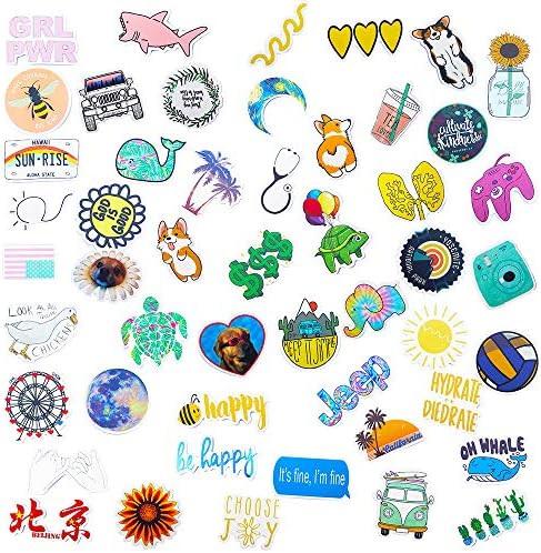 hrayipt vsco stickers water bottle stickers aesthetic vinyl waterproof cute luggage blue sticker pack for girls teens kids buy online in cayman islands at desertcart
