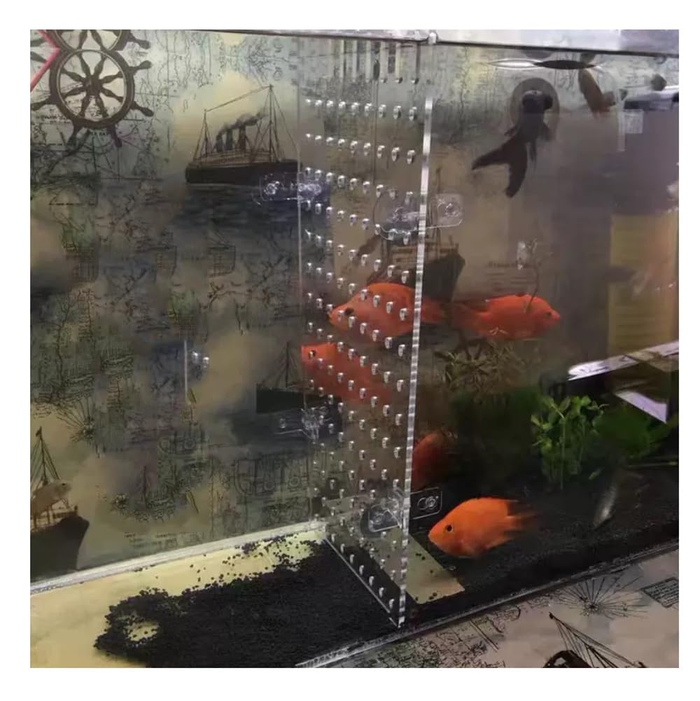 Akwarium Fish Tank Przegroda Płyta Izolacyjna Fish Tank Płyta Izolacyjna Przegroda Odcięta Izolacja Siatka Separator Płytka Łatwa do Czyszczenia Żel Krzemionkowy Przyssawka Zapobiega ugryzieniu ryb