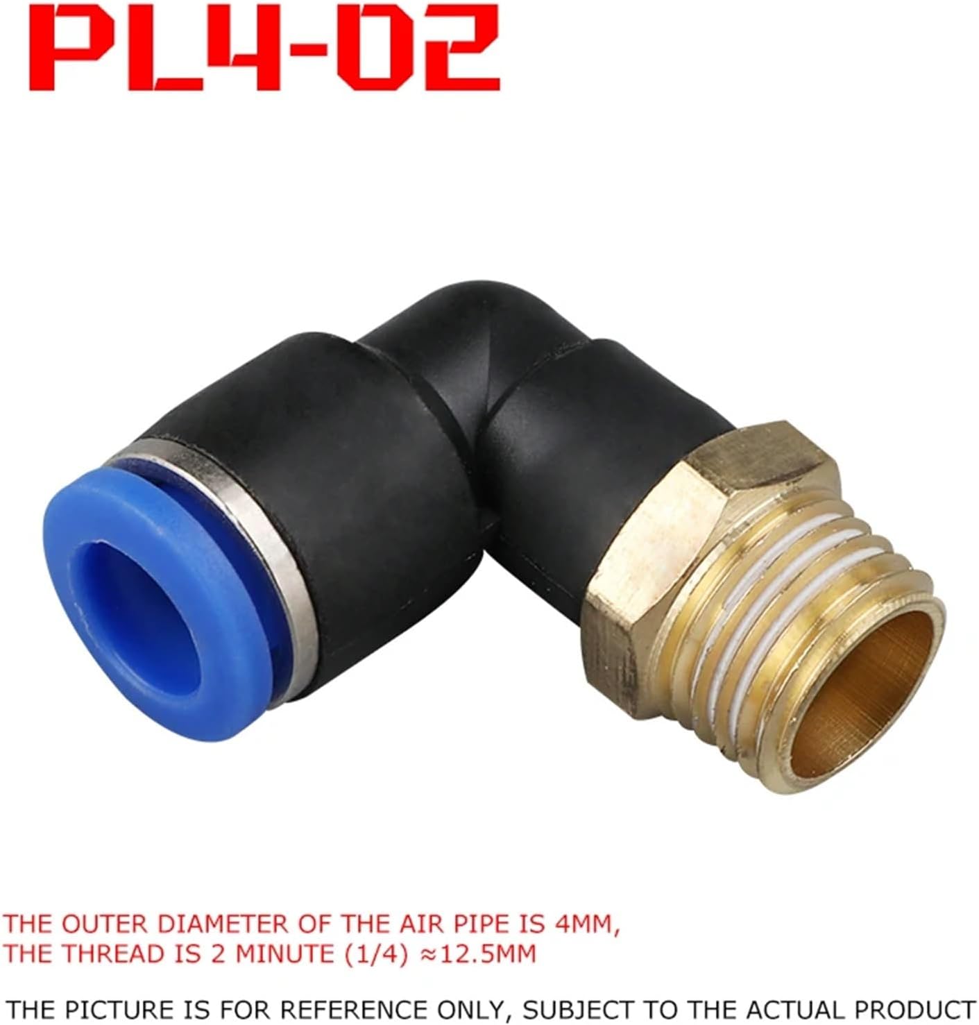 1pcs Pneumatic Tracheal Quick Connector Quick Connector Threaded Elbow Pl8-02/4-M5/6-01/10-03(4-02)