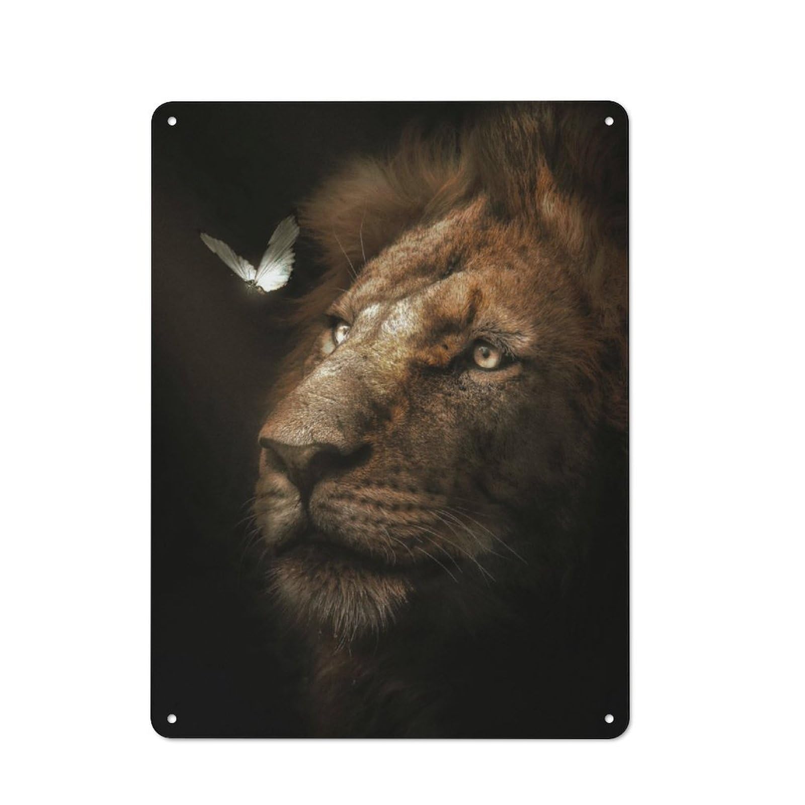 Junmoney Magical Lion Tin Wall Plaque 40X30cm With For Man Cave Or Games Room, A Housewarming Gift For Leisure-Room Decor Enthusiasts