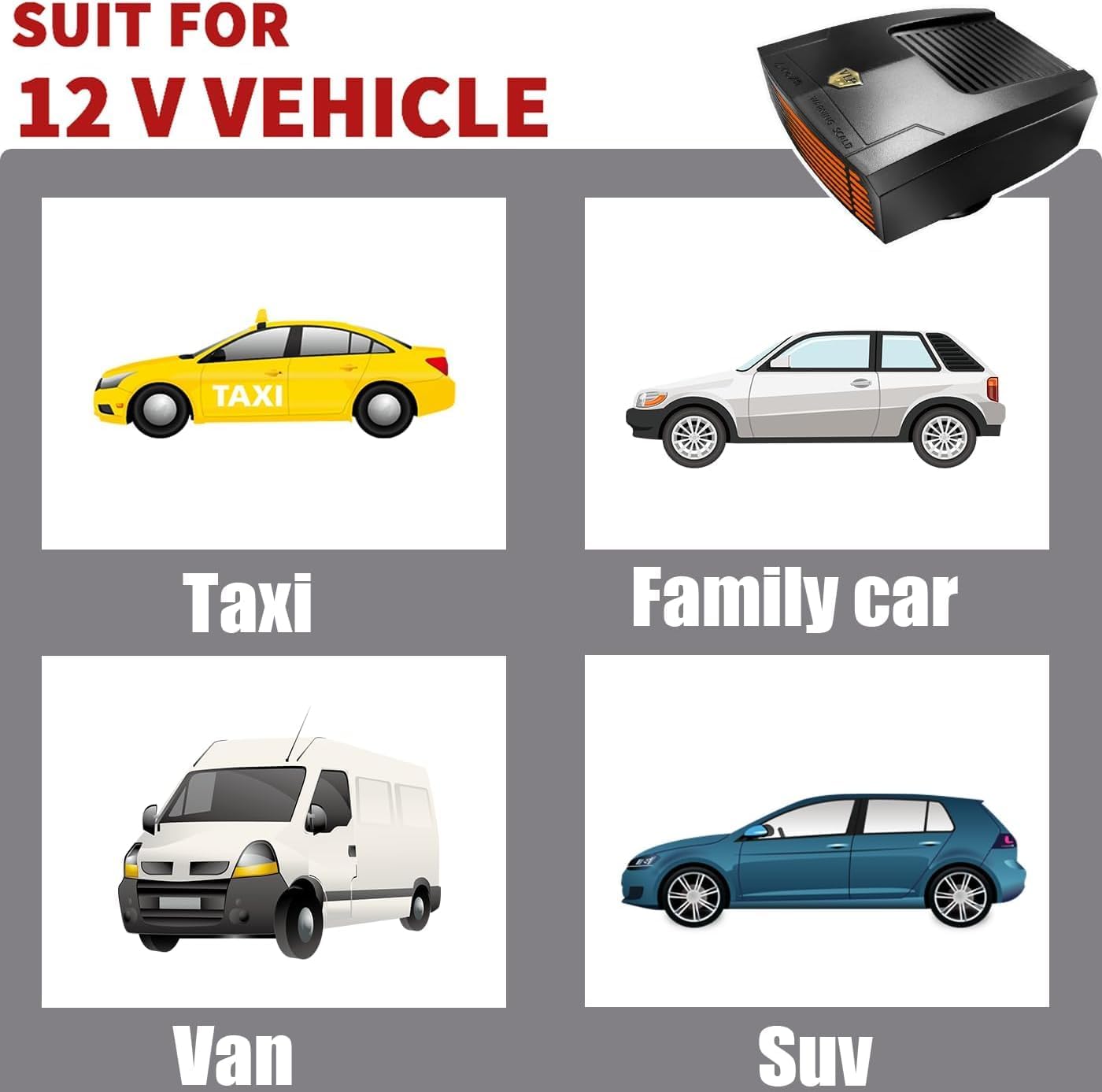 12V Protable Car Heater, 150W Windshield Defroster Defogger