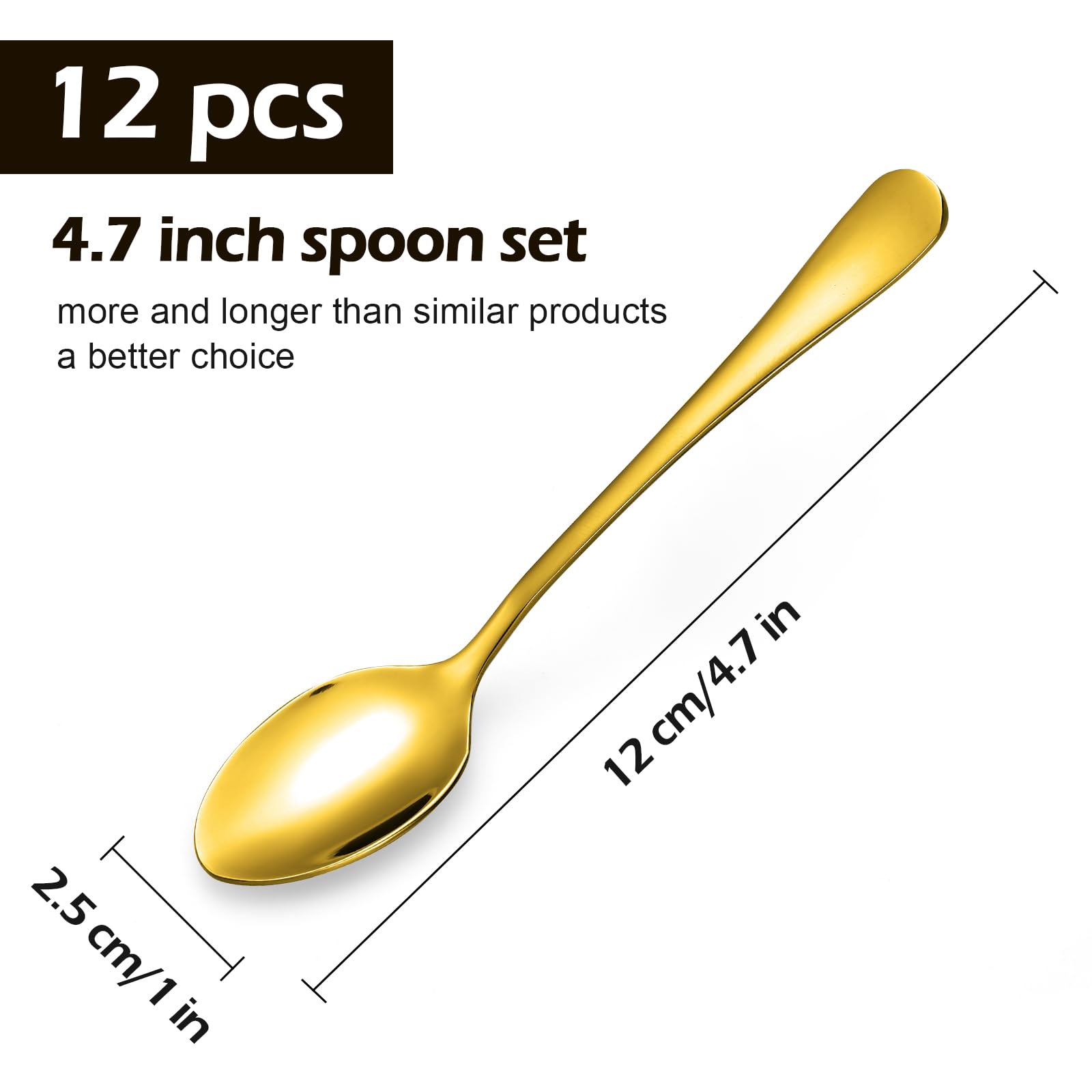 Cuillères à Soupe Xideman - Lot De 6 En Acier Inoxydable 18/10 - Finition Martelée Argenté Ou Doré - 20,2 Cm - Lave-vaisselle Safe