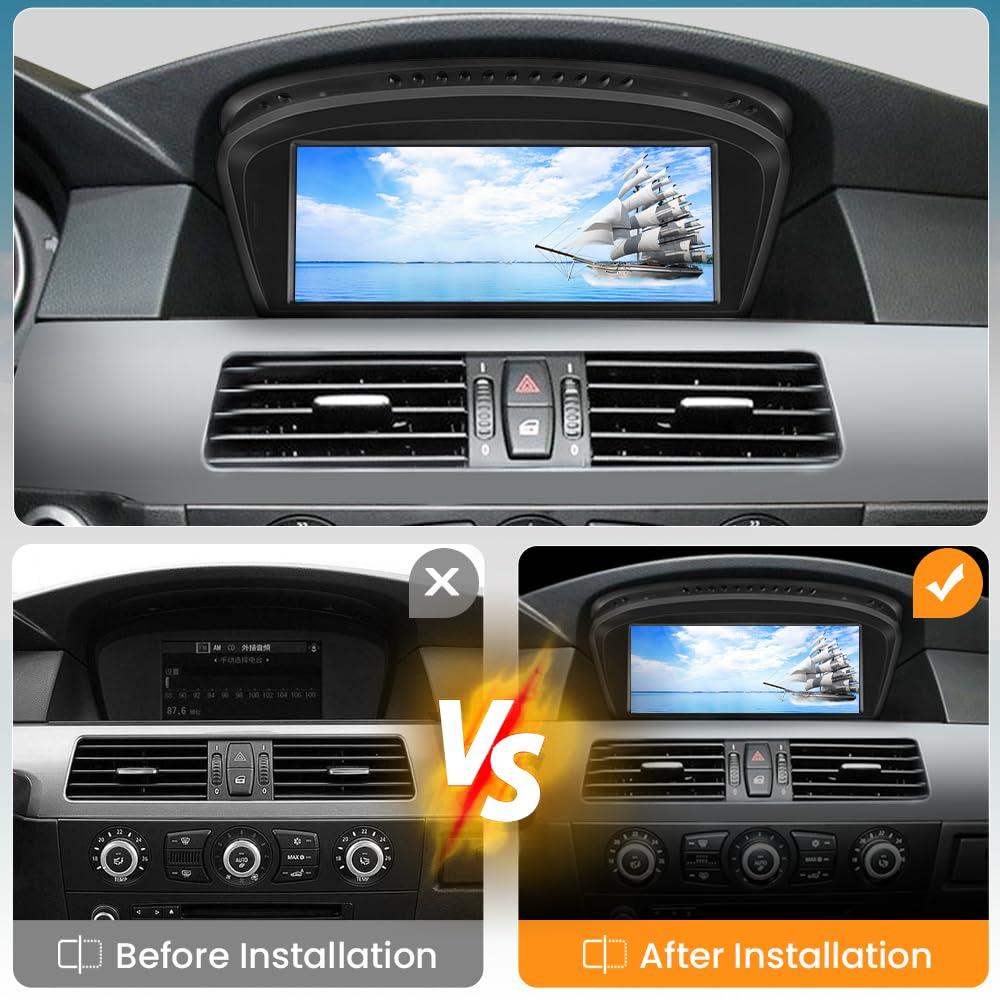 Car Radio Stereo Android for BMW 3 5 Series E60 E90 E93 8.8inch Screen Upgrade with CarPlay Android Auto 2004-2008 CCC System with Backup Camera