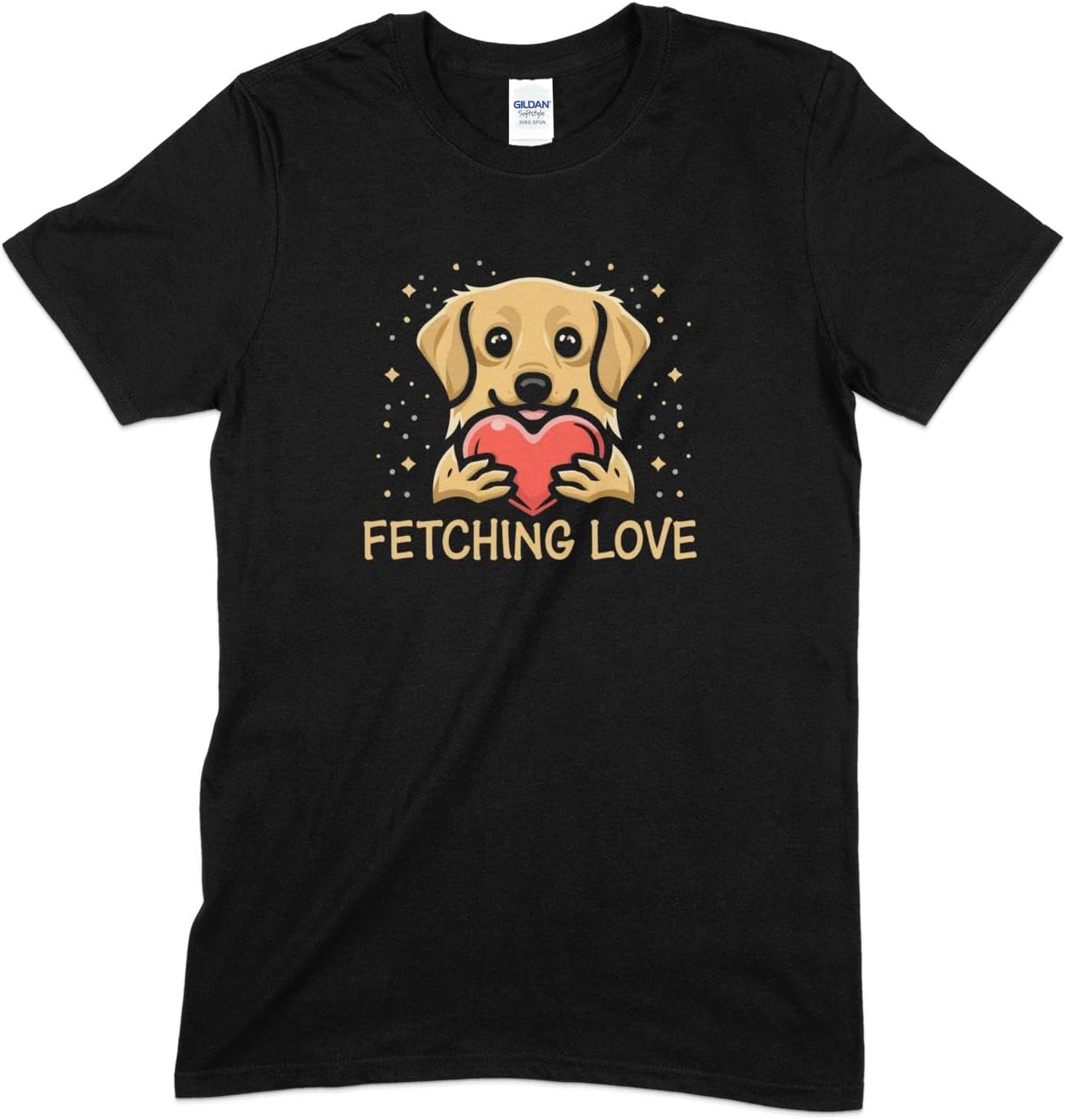 Dog Lover T-Shirt, Fetching Love Tee, Cute Puppy with Heart Shirt, Pet Owner Gift, Graphic Tee, Animal Lover Apparel, Casual Wear