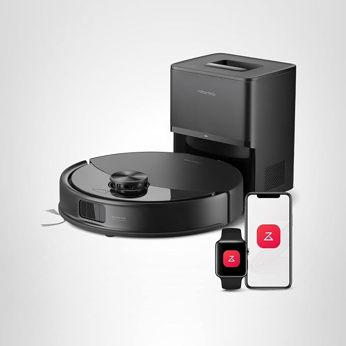 roborock Q10 S5+ Robot Vacuum and Mop, 10,000Pa Suction, Upgraded from Q8 max+, 70 Days Self-Emptying, Obstacle Avoidance, Sonic Mopping, Dual Anti-Tangle Design, Auto Mop Lifting, Black