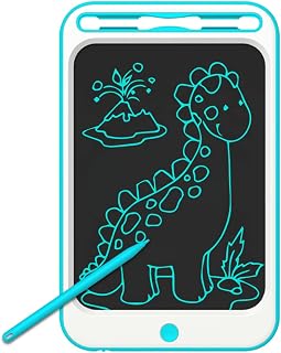 JONZOO Kids Tablet, LCD Writing Tablet, 12 Inch Drawing Pad Doodle Board with Screen Lock and 1 Extra Battery, Suitable for Home School Office(Blue)