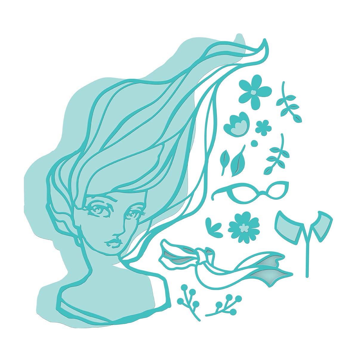 Spellbinder Jane Davenport Makeover Etched Die, Teal, Marcia: 11.7 x 16.8 cm