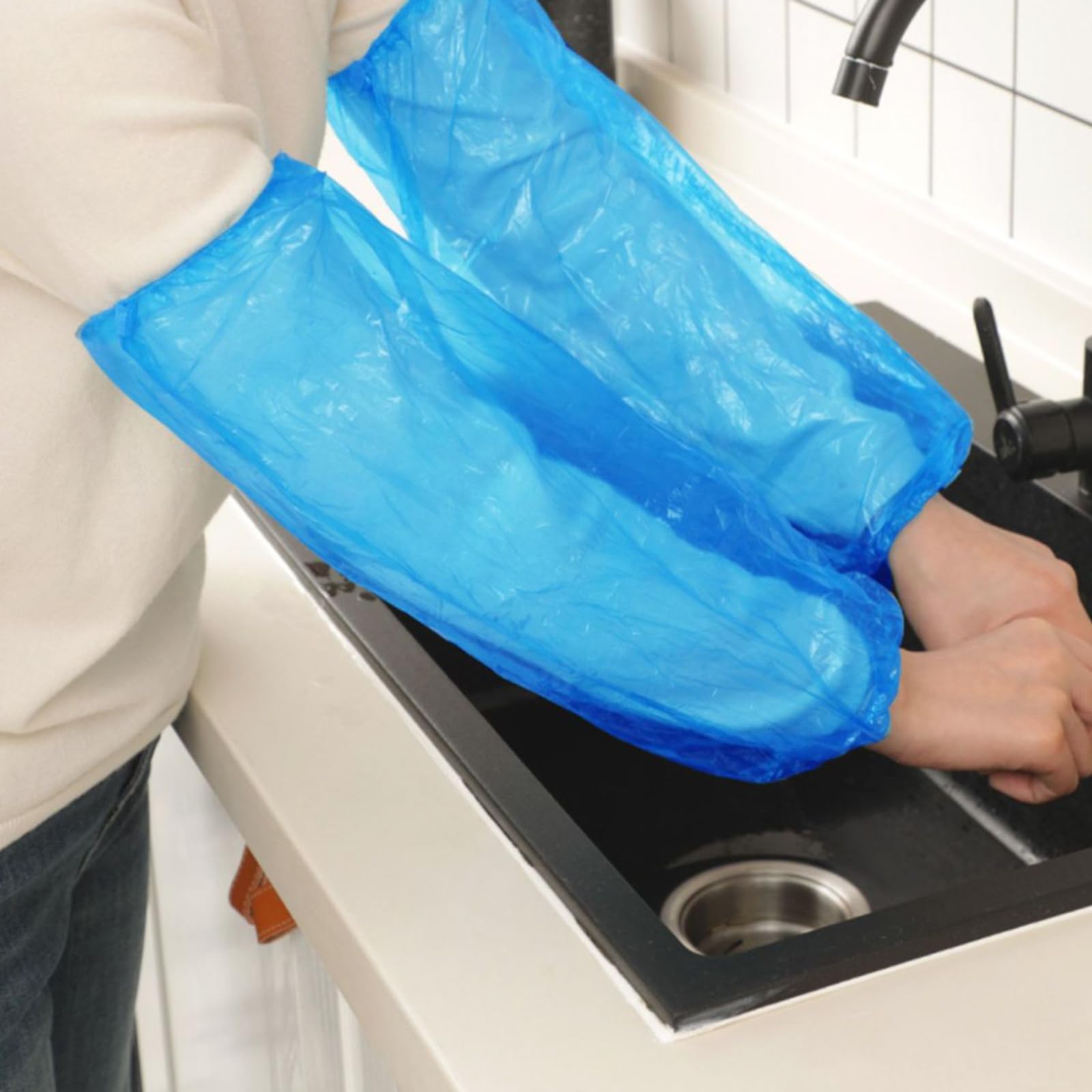 Protezioni per maniche in PE impermeabili 40x20 cm blu