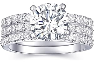 2 CT Round/Cushion Cubic Zirconia Engagement Ring and Wedding Band