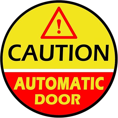 Miniatura 3 de Adhesivo automático de precaución para puerta, 6 pulgadas de diámetro, grandes y redondas, de vinilo laminado, etiquetas de advertencia (paquete de