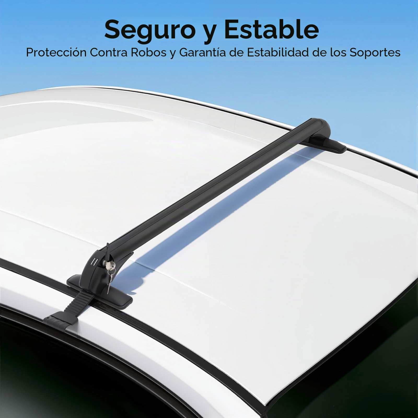 2 Piezas De Portaequipajes Para Techo De Coche Sin Raíles, Portaequipajes Universal De Aluminio Con Cerraduras, Capacidad De Carga De 75 Kg